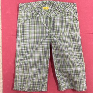 Lole Green Plaid Women’s Golf Shorts, Size 6